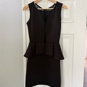 Guess Black Sleeveless Peplum Mini Dress